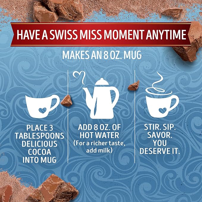 Swiss Miss Milk Chocolate Flavored Hot Cocoa Mix,Hot Cocoa Bar Supplies,22.23 oz. Canister,(Pack of 2)