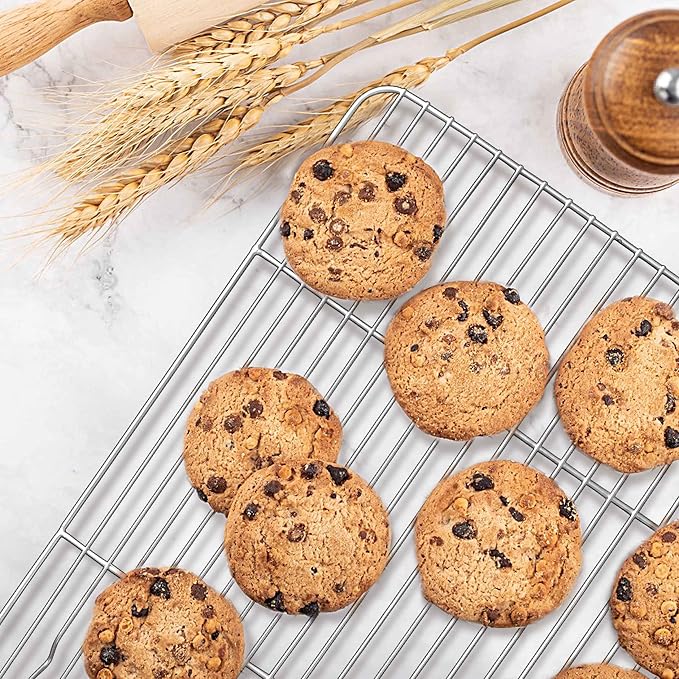 Herogo 2 Pack Cooling Rack, 9.6” x 7.4” Stainless Steel Baking Racks | Rust-resistant & Heavy-duty, Oven & Dishwasher Safe, Baking Cooking Wire Rack, for Cookie Bread Bacon