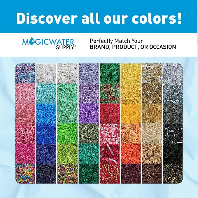 MagicWater Crinkle Cut Paper for Gift Baskets - 2LB - Forest Green - Perfect for Shredded Paper Filler, Basket Filler, Gift Boxes, Bridesmaid Gifts, Christmas Stuffers & More – Ideal for All Occasions