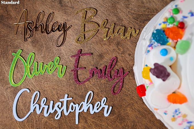 Custom Cake Name Sign | Acrylic Cake Name Plaque | Personalized Cake Name Plate Plaque | Cake Letters | Cake Decoration for Birthday BabyShower Wedding