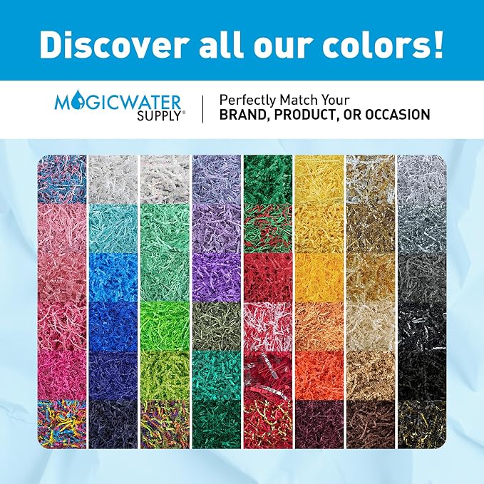 MagicWater Crinkle Cut Paper for Gift Baskets - 2LB - Light Ivory - Perfect for Shredded Paper Filler, Basket Filler, Gift Boxes, Bridesmaid Gifts, Christmas Stuffers & More – Ideal for All Occasions