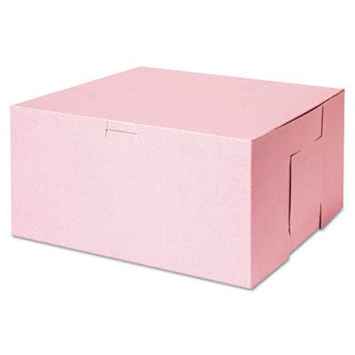 Southern Champion Tray 0878 Pink Paperboard Non-Window Lock-Corner Bakery Box 10" Length x 10" Width x 5" Height(Case of 100)