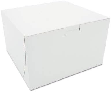 SCT White One-Piece Non-Window Bakery Boxes, 8 x 8 x 5, White, Paper, 100/Carton