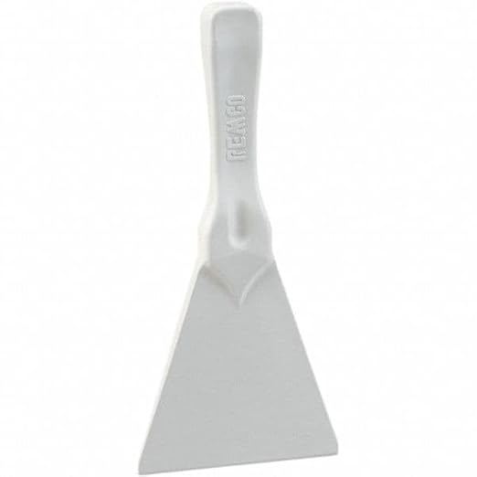 Remco 6961MD5 White/Grey Polypropylene Metal Detectable Hand Scraper, Injection Molded Blade, 8" L x 3" W, 1 Piece