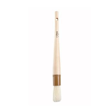 Winco WFB-10R Wood Handle Brush - 1" Round Boar Bristles