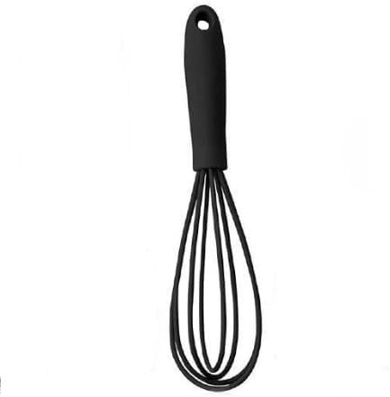 1Pc Black Mini Silicone Whisks,Non-Stick Whisks,Milk and Egg Beater Blender,Hand Egg Mixer,Kitchen for Cooking, Baking, Mixing,Stirring,Cooking Utensils,Kitchen Dining (6.7inch)