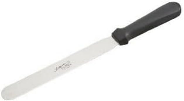 Ateco Ultra Straight Spatula with 8-Inch Stainless Steel Blade, Plastic Handle, Dishwasher Safe, Black