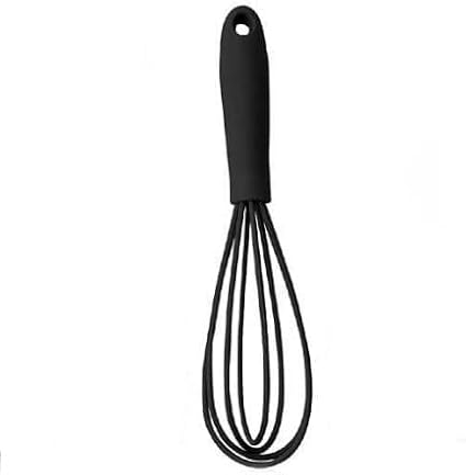 1Pc Black Mini Silicone Whisk, 6.7inch Non-Scratch Non-Stick, Milk and Egg Beater Blender, Hand Egg Mixer, Kitchen Tool for Cooking, Baking, Mixing, Stirring, Kitchen Utensils