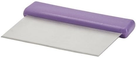 Winco DSC-2P, Allergen Free Dough Scraper with Stainless Steel Blade, Dough Cutter and Chopper with Purple Polypropylene Handle