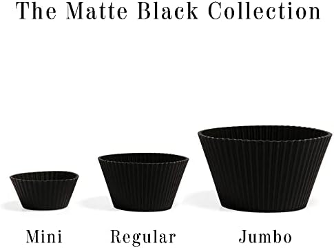 The Silicone Kitchen Reusable Silicone Baking Cup, Non-Toxic, BPA Free, Dishwasher Safe Jumbo, Pack of 12, Matte Black