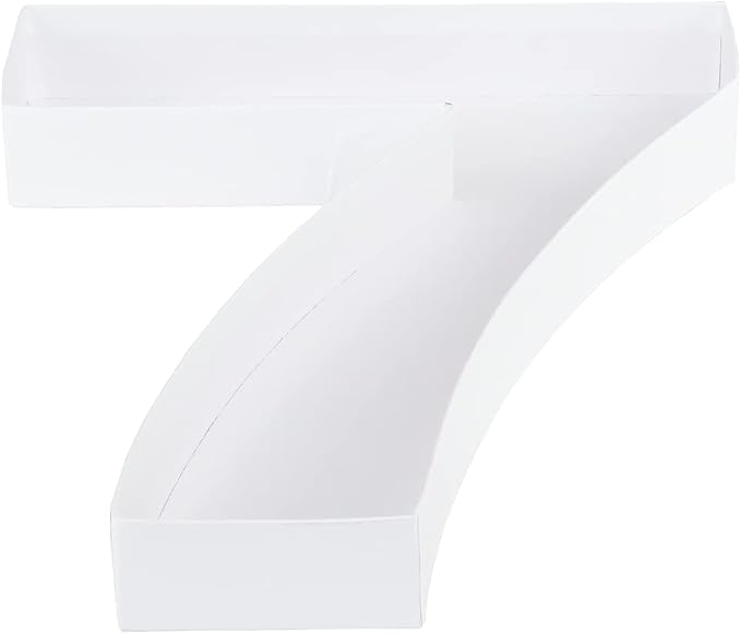 WENPACK 12.5" Cardboard Number Shaped Mache Cupcake Strawberries Fillable Carton Box with Clear Lid (White, 7)