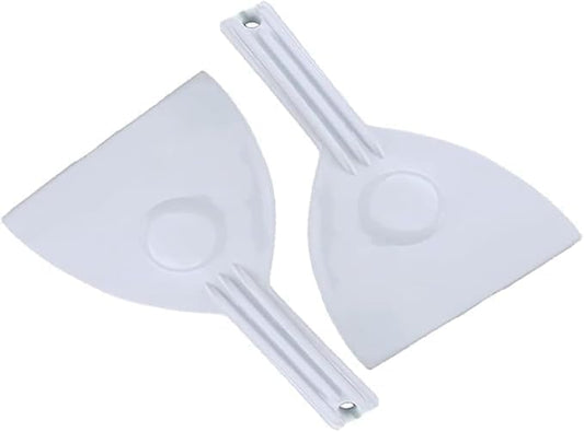 2 Pcs White Plastic Dough Scraper Cutters, Bread Chopper Separator, Flour Scraper, Cake Smoother, Kitchen Cutting Tool with Handle