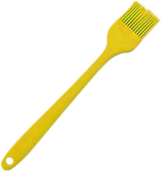 Silicone Basting Brush, Heat Resistant Oil Pastry Brush for Cooking Baking Grilling BBQ, 8 Colors ，Green, Orange, Blue, Pink, Red, Purple, Black, Yellow (Yellow)