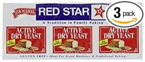 Red Star Active Dry Yeast Non GMO 1.4 Oz. Pack Of 3.