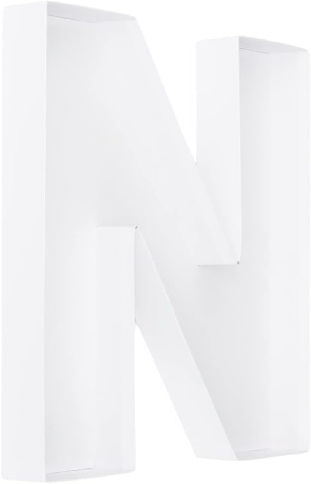 WENPACK 12.5" Cardboard Fillable Letter Shaped Mache Charcuterie Fillable Sweets Candy Dish Box with Clear Lid (White,N)