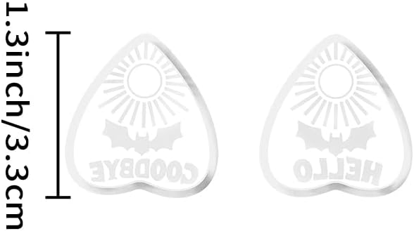 Xaekicr Halloween Clay Earring Cutters - Planchette Style Polymer Clay Cutters with Text & Bat Design, Clay Tools for DIY Jewelry Making