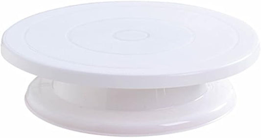 11 Inch Rotating Cake Turntable Stand, Revolving Turn Table Top for Cake Decorating, Rotary Round Cake Stand for Pastries Cookies Cupcakes Decorating Display Tool (White)