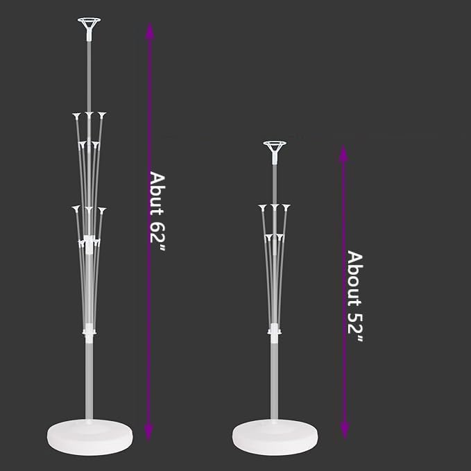 Leesoot 2 Sets Floor Balloon Column Kit Stand with Base and Pole Backdrop Decoration for Graduation Wedding Birthday Baby Shower Gender Reveal Party Balloon Tower Balloon Tree