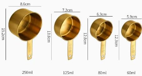 Gold Magnetic Measuring Spoons & Cups Set – 8 Dual-Sided Magnetic Spoons with Leveler + 4 Stainless Steel Measuring Cups – Perfect for Liquid & Dry Ingredients