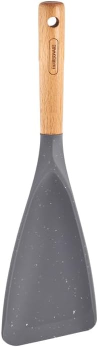 Farberware Pro Spoonula with Grey and White Speckle Design - Beechwood Handle with Hang Hole - Flexible Scraper Spoon for Mixing, Scraping, and Serving in Kitchen