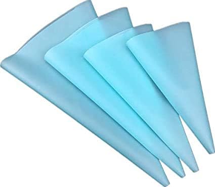 Joyeee Baking Piping Bags Reusable, 4 Pcs Cookie Chocolate Piping Bags 16 Inch 14 Inch 12 Inch 10 Inch, Thick Anti-Burst Pastry Bags for Cake, Hot Chocolate, Cupcake and Buttercream Frosting, Blue