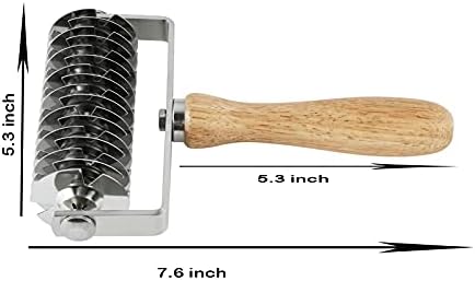 INCHOO Homemade Stainless Steel Dough Lattice Roller Cutter Bread Pastry Baking Tool Dough Docker Needle Roller Wheel