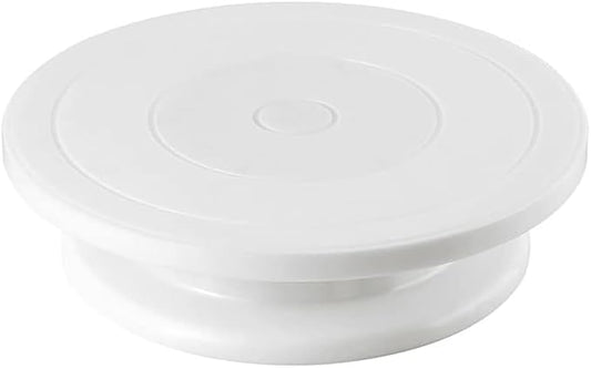 Cake Decorating Turntable,Cake Decorating Supplies With Decorating Comb/Icing Smoother(3pcs),2 Icing Spatula With Sided & Angled … (White/1pcs)