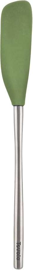 Tovolo Jar Spatula Silicone Long Stainless Steel Handle Scraper Spatula Pesto Green, Jar Scraper Heat Resistant Dishwasher Safe BPA Free Kitchen Utensil for Scraping Spreading Jelly Peanut Butter