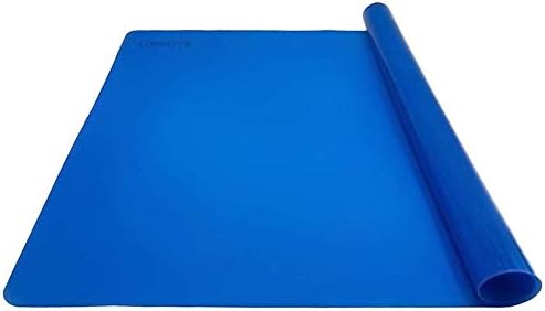 LONGFITE Silicone Baking Mat Extra Large 23.6''x19.7'' for Dough Rolling Pastry Fondant Mat Nonstick and Nonskid Heat Resistent, Countertop Protector, Dining Table Mat and Placemat (Extra Large, Blue)