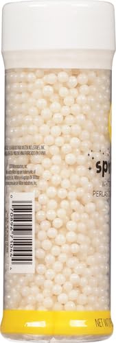 Wilton White Sugar Pearl Sprinkles, Edible Cake Pearls for Wedding Cakes, Cupcakes, Cookies & Desserts, Elegant Pearlescent Sprinkles for Special Occasions, 4.9 oz