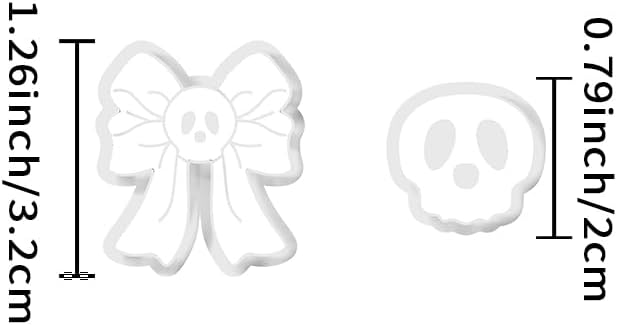Xaekicr Skull Bow & Cartoon Skeleton Polymer Clay Cutters – Halloween Clay Earring Cutters for DIY Earrings – Cute Polymer Clay Molds for Jewelry Making – Clay Tools for Craft Lovers