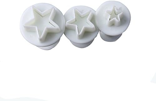 Star Small Fondant Plunger Cutter Set Cake Cookies Decorating Tool Mold-Tiny 3 Pieces（Mini）