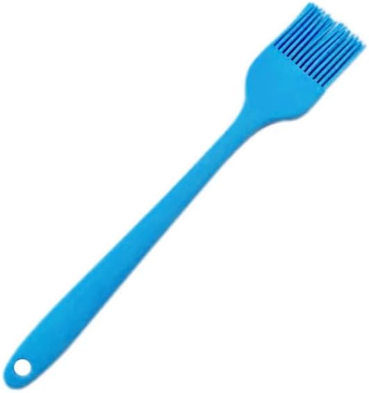 Silicone Basting Brush, Heat Resistant Oil Pastry Brush for Cooking Baking Grilling BBQ, 8 Colors ，Green, Orange, Blue, Pink, Red, Purple, Black, Yellow (Blue)