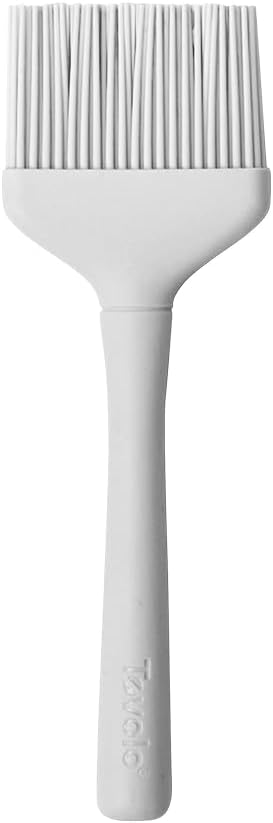 Tovolo Silicone Basting Brush for Cooking and Pastry, Flex Core Oyster Gray Silicone Pastry Brush Oil Egg Wash Spreader, BBQ Sauce Marinade Meat Cooking Brush Heat Safe 600F Grilling Utensil