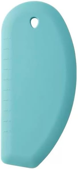 Gourmet Flexible Curved Edge Silicone Dish Scraper, Food Grade Dough Scraper for Baking Sourdough Bread, Cakes, Multi-Purpose Kitchen Scraper, Easy to Clean (Blue 1 pcs)
