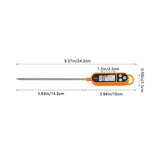 Candy Thermometer Digital Instant Read for Meat Kitchen Cooking Food Oil Deep Fry BBQ Grill Smoker (1, 9.4in-orangev)