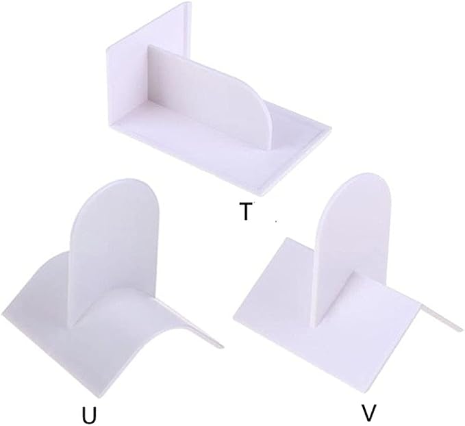 3Pcs Plastic Fondant Icing Smoother Shaper Polisher Cake Decoration Smoothing Tool for Fondant Cake Edge Corner Decoration Sugarcraft DIY Baking Tool, White