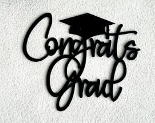 Acrylic Congrats Grad Cake Topper with Tassel Grad Cap-Congratulations 2026 Graduation Cake Decor-2026 High School/College/Senior Graduation Party Decorations Supplies (black)