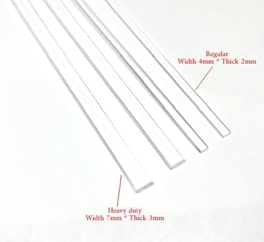 Flat Clear sticks for cake toppers cake pops or lollipops - Acrylic Plexiglass Sticks Transparent Clear, Strong and not bendy with length of 4“,6“ or 8“ (25, 8in - Heavy Duty)