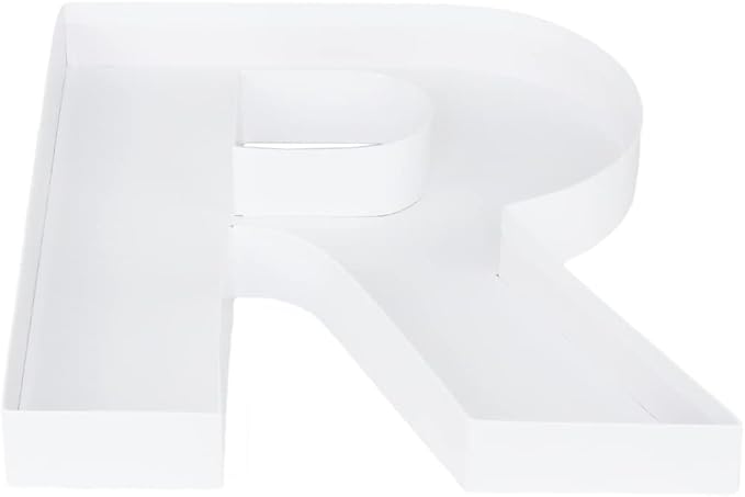 WENPACK 12.5" Cardboard Letter Shaped Mache Decorative Strawberries Fillable Sweets Candy Box with Clear Lid (White, R)