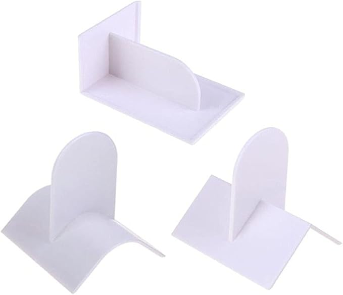 3Pcs Plastic Fondant Icing Smoother Shaper Polisher Cake Decoration Smoothing Tool for Fondant Cake Edge Corner Decoration Sugarcraft DIY Baking Tool, White