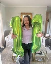 Light Green 4 Balloon, Number Balloons 40 Inch, 4th Birthday Decorations for Girls Four Large Numbers for Party Decor, Number 4 Balloon