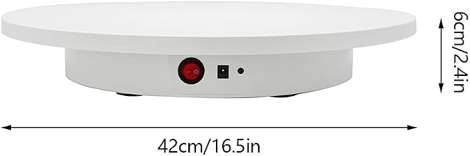 Rotating Display Stand, 16.5''/220lb Photography Turntable Motorized Turntable with Remote speed control for 360 Degree Image, Video, Model, Cake (White)