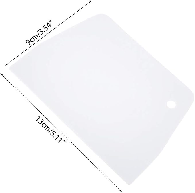 1Pc White Plastic Dough Scraper Cream Smooth Cake Flour Spatula Cutter Baking Pastry Tool Plastic Dough Scraper Tool,Essential for Baking and Cooking Spatulas Kitchen and Dining,Cooking Utensils