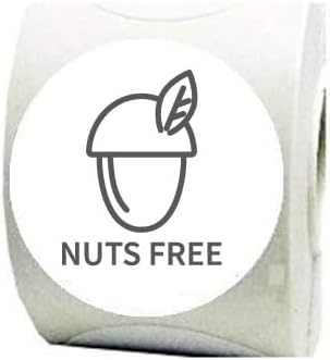 300 Food Allergen Free Adhesive Labels 22mm Multiple Options (Nuts Free)