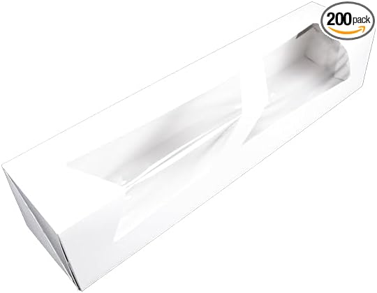 SCT 24323 Paperboard White Window Bakery Box, 18" Length x 4" Width x 3-1/2" Height (Case of 200)