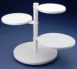 Oasis Supply 4-Tier Adjustable Cake Stand – White Plastic Dessert Display Stand, Tiered Cupcake Stand with Customizable Height for Cakes, Cupcakes, Weddings, Birthdays & Party Decorations