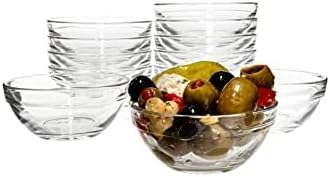 Vikko 3.5" Small Glass Bowls: Clear Glass Bowls - Mise en Place Bowls - Glass Prep Bowls for Cooking - Sauce, Snack, Dessert & Dip Bowls - Glass Cereal Bowls - Pinch Bowl Set of 12