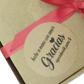 50 Handmade with Love Kraft Stickers, Gracias Stickers, Spanish Labels