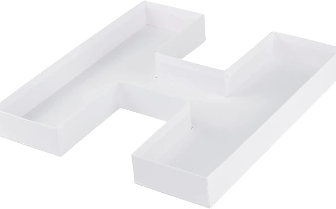 WENPACK 12.5" Cardboard Letter Shaped Mache Decorative Strawberries Fillable Sweets Flower Box with Clear Lid (White, H)